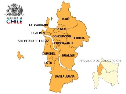 Mapa Provincia de Concepci&oacute;n